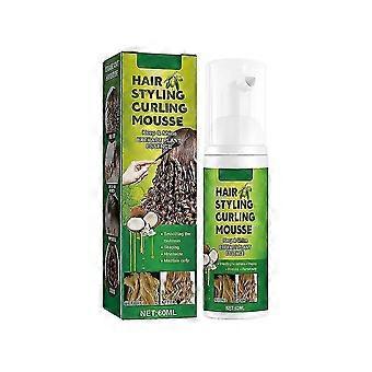 Styling per capelli ricci soffici, trattamento idratante anti-crespo per capelli ricci con schiuma di elastina, 60 ml, 25-26 secondi