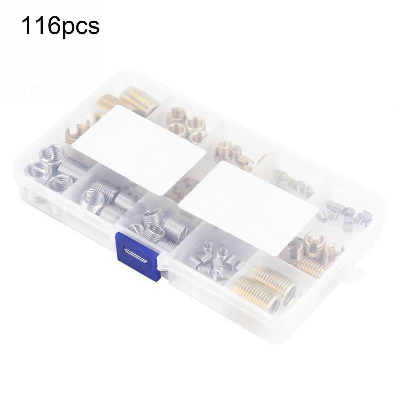 116pcs M3-m12 Wire Thread Inserts High Strength Self Tapping Screw Insert Set Stainless Steel Thread Repair Insert Kit For Automobile Industry