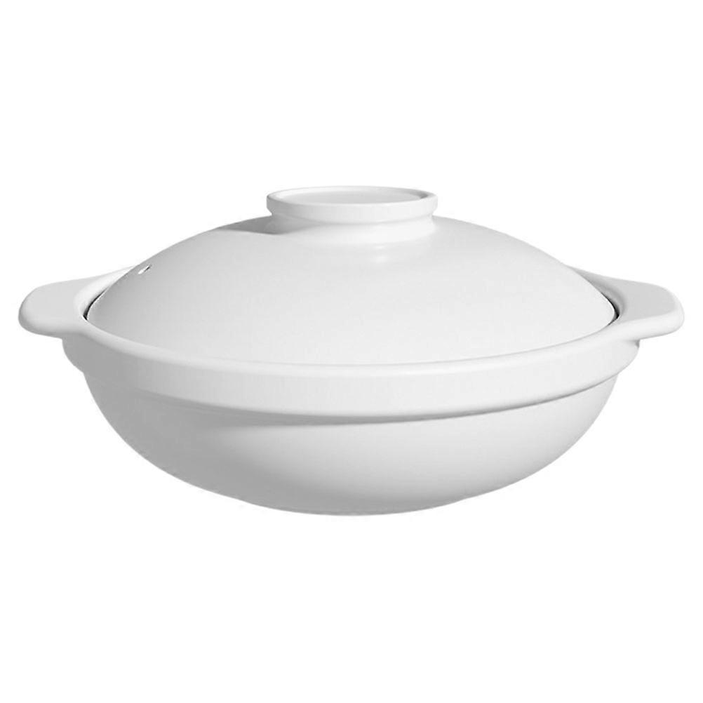 1.3L Ceramic Cooking Pot for Stewing White Kitchen Casserole Pot