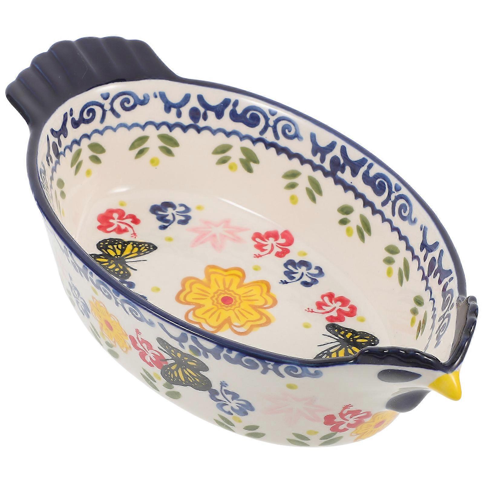 Baking Pan With Double Ears Handle Suitable For Cooking Meat Or Pie Multi Color 1Set