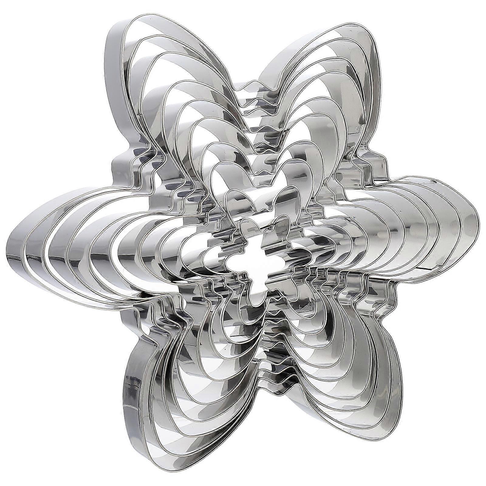 Snowflake Biscuit Moulds Stainless Steel for Baking Use 10Pcs Set