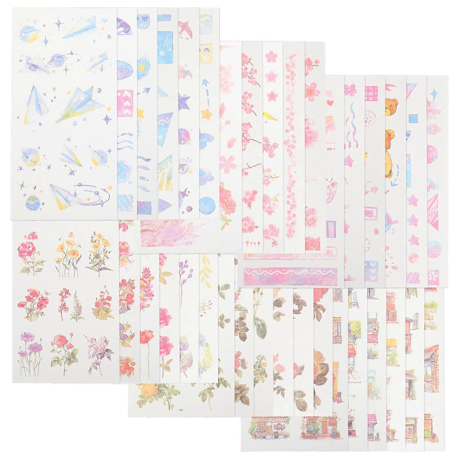 Washi Sticker Paper For Handmade Creation 6 Sets Assorted Color High Precision Printing