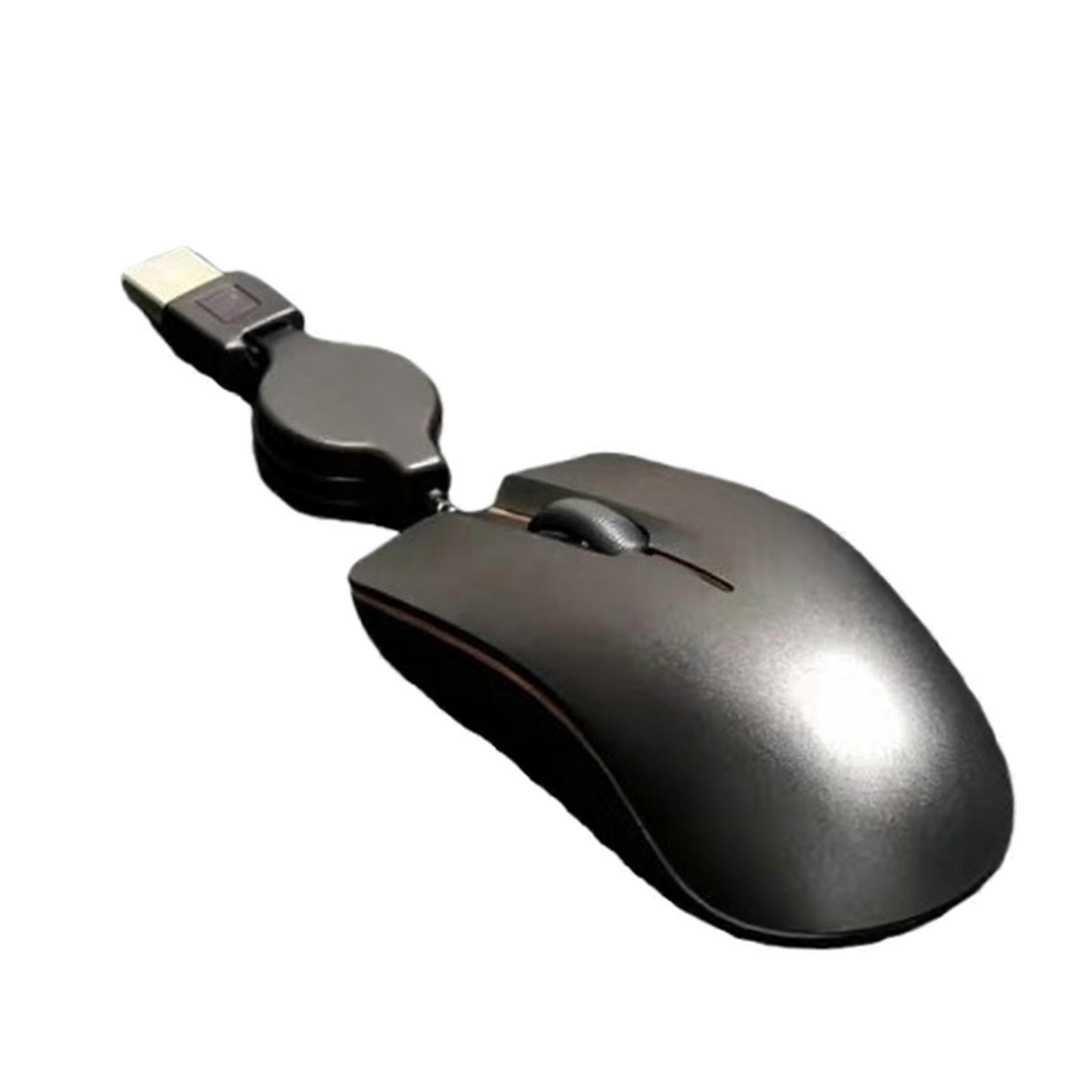 High Precisions 1000DPI Quiet Corded Mouse Ergonomic Retractable USB Cable for Efficient Work Study Gaming Comfortable Multicolor