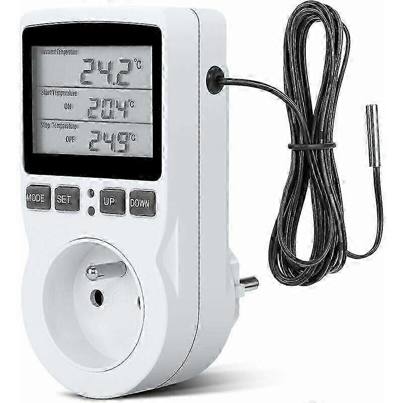 Temperature Controller with Cycle Timer, Plug in Thermostat for Efficient Heating Cooling Control & Backlit Display 25-26