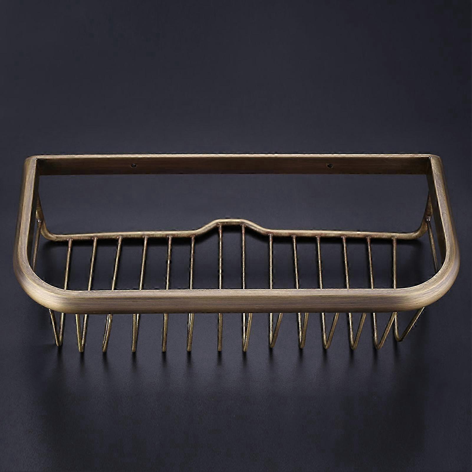 2025 30cm Solid Copper Shower Basket Wall Mount Bathroom Shelf