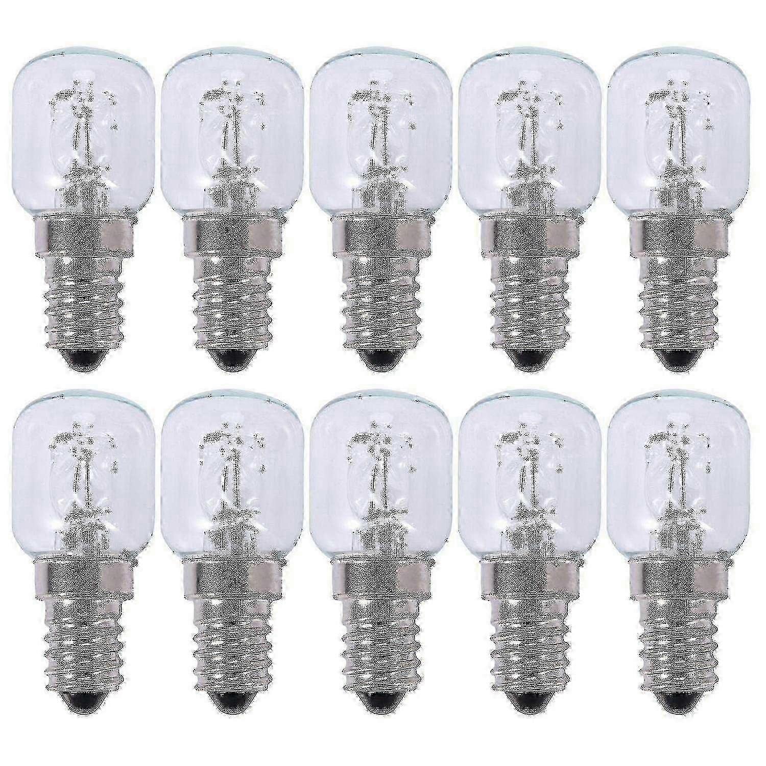 10x E14 High Temperature Bulb 500 Degrees 25w Halogen Bubble Bulb