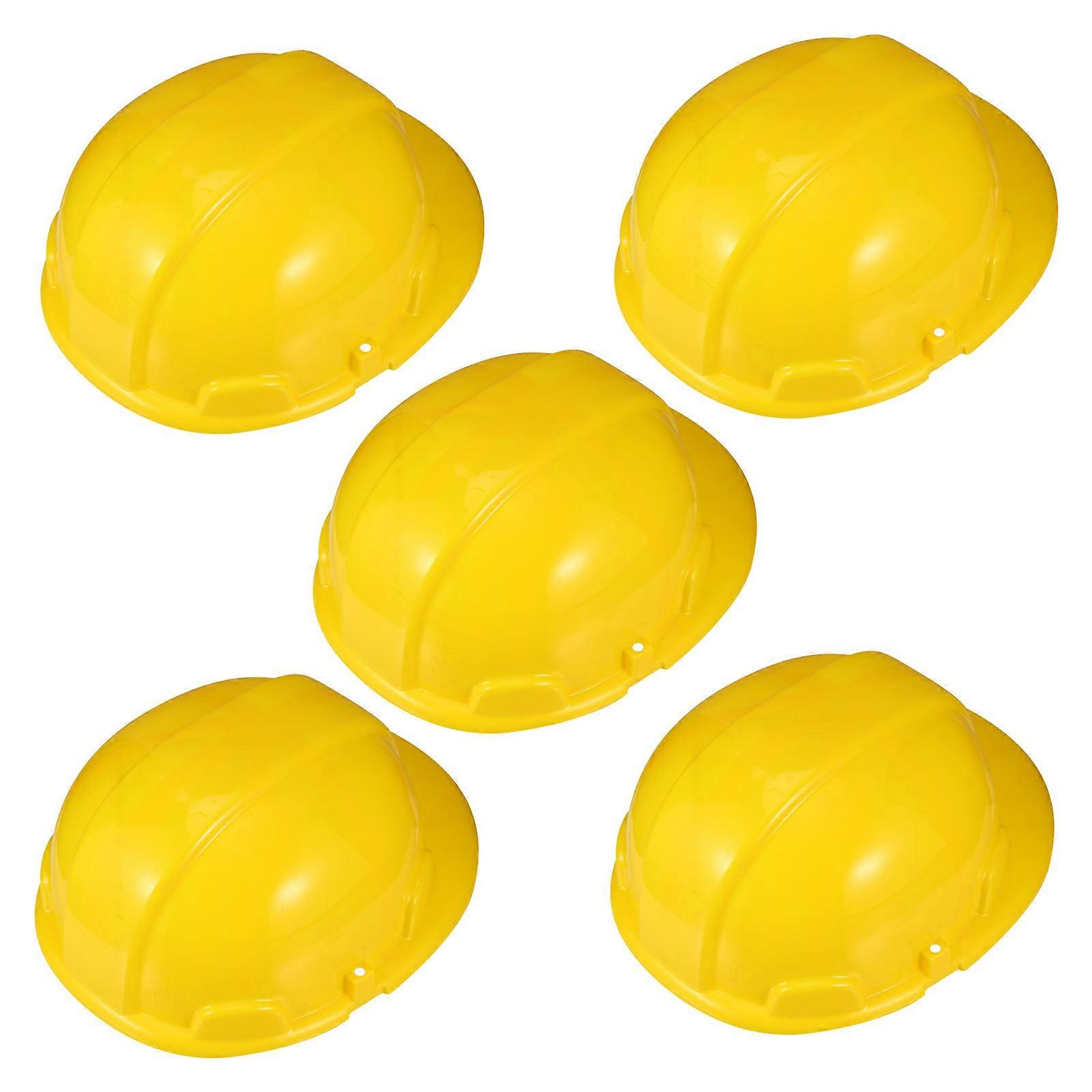 Yellow Construction Hat Toy for Kids Plastic Durable 5Pcs Set