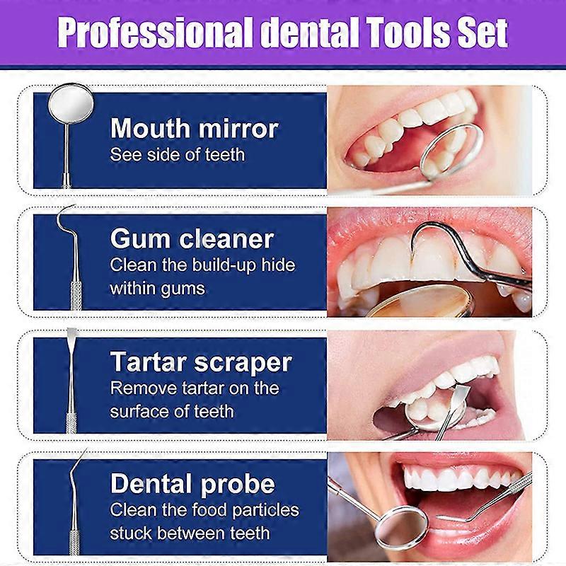 Temporary Tooth Repair Kit Moldable False Teeth for Missing Broken Teeth False Tooth Solid Glue Denture with Mouth Mirror Probe