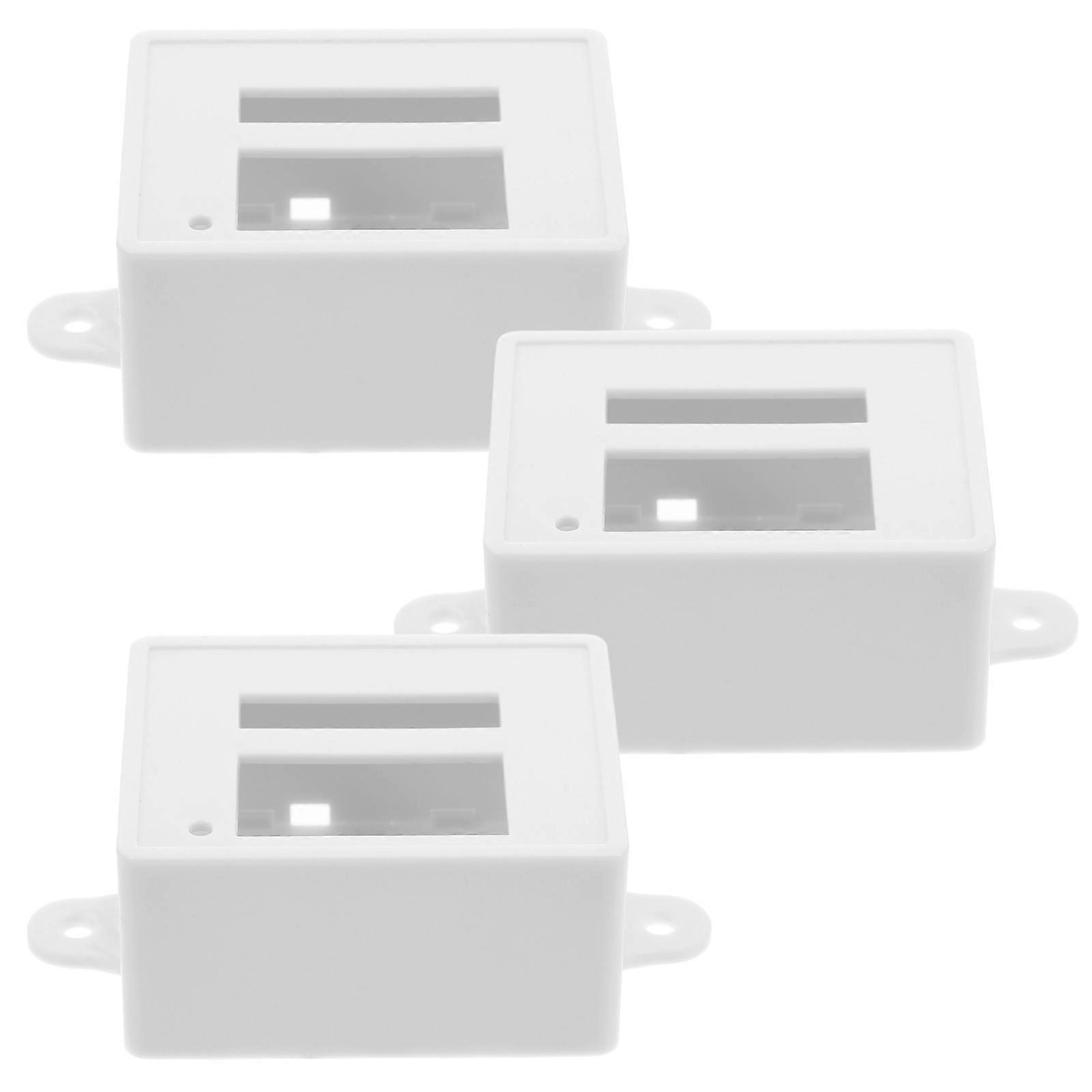 Electrical Switch Plastic Junction Box with Cover for Outdoor Use 3Pcs