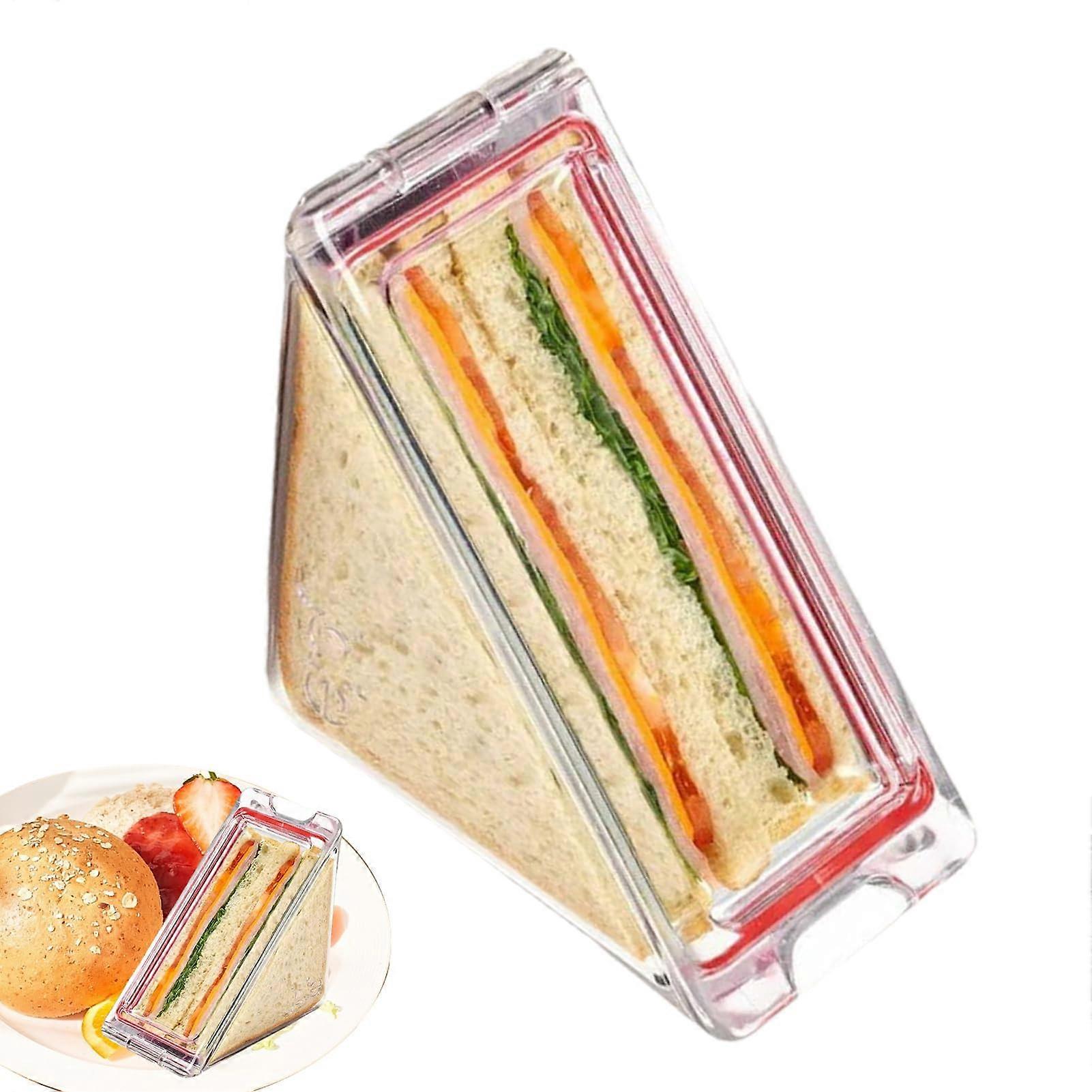 Triangle Sandwich Box with LeakProof Seal, Reusable ABS Cake Slice Container for Parties and Bakery
