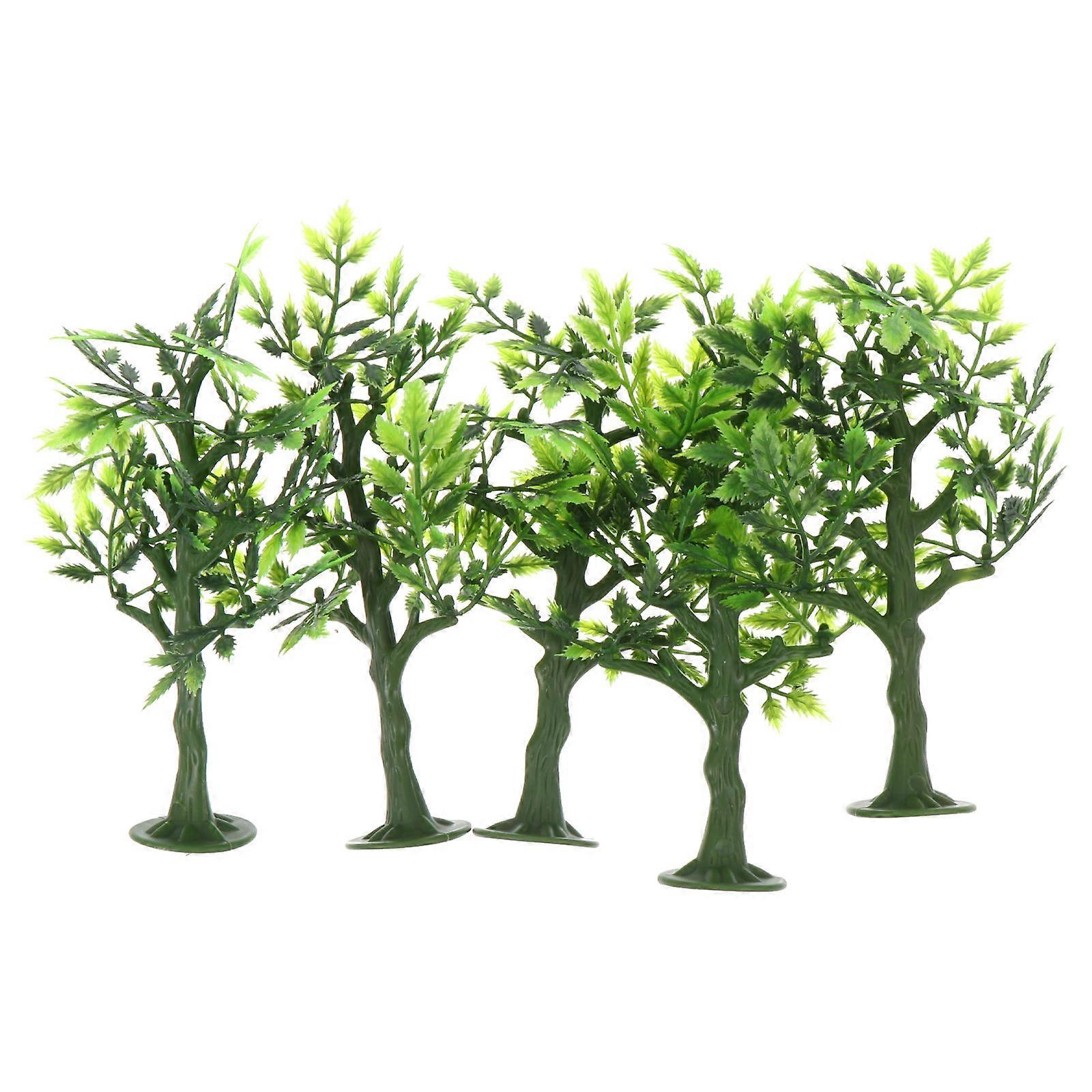Artificial Miniature Tree Greenery Decor Simulation Tiny Tree Model Micro Landscape Design 5Pcs