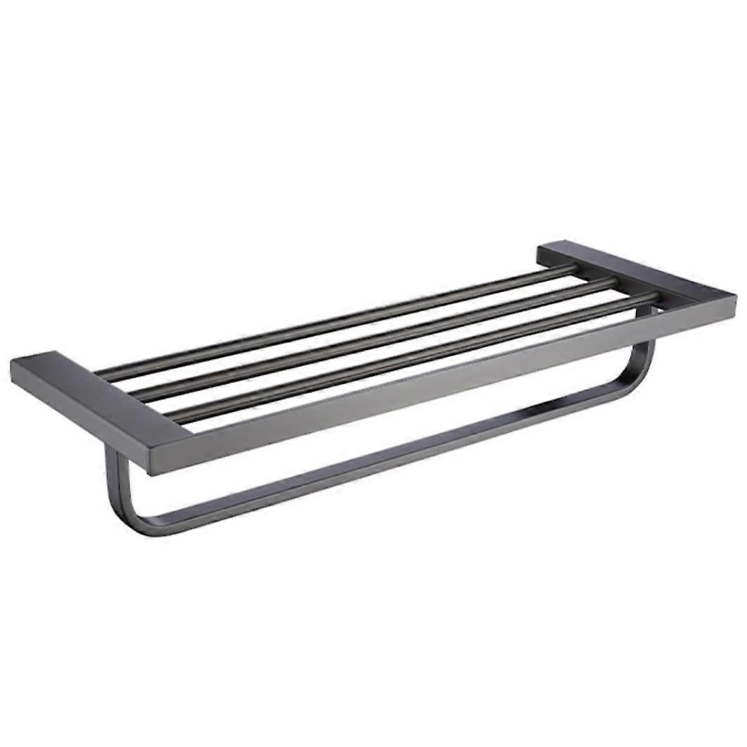 Wall Mounted Towel Rack with Shelf Chrome Long Towel Bar for Bathroom Space Saving Rust Resistant