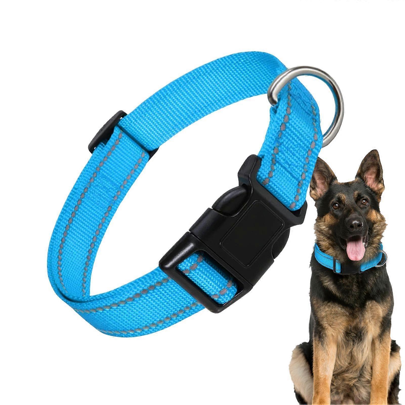 Adjustable Nylon Dog Collar for Medium Dogs, Durable Strap and Breathable Comfort
