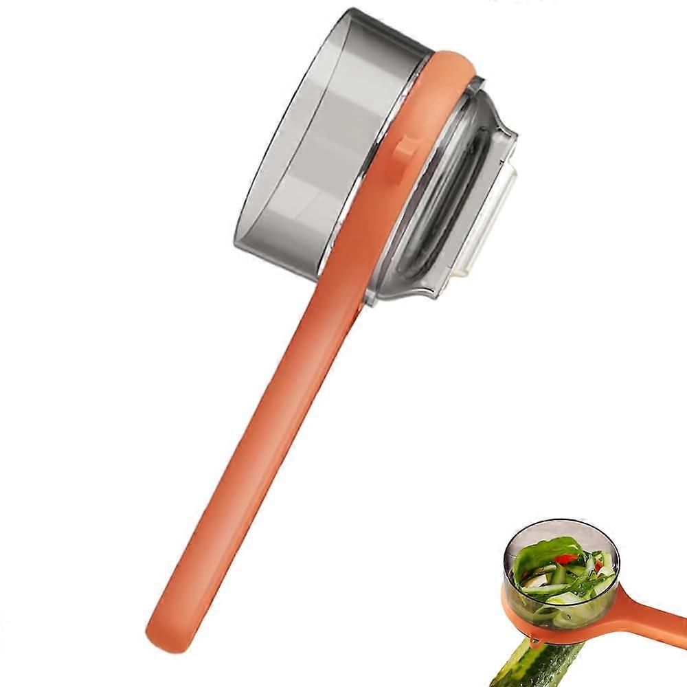 Vegetable Peeler with Storage Container, Ergonomic Fruit Peeler, Sharp Blades, Easy to Clean, Orange