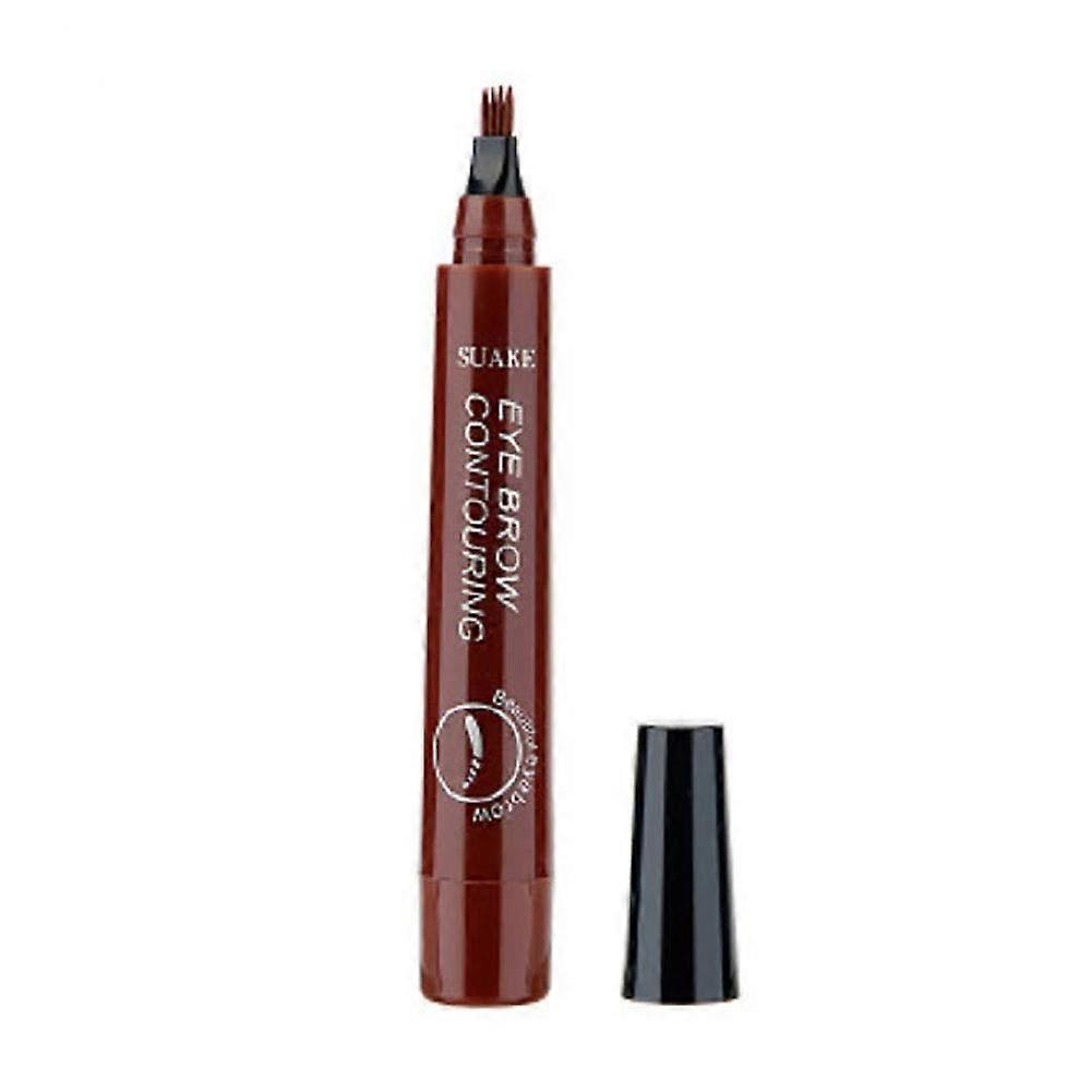 Waterproof Microblading Eyebrow Pencil with MicroFork Tip, Long Lasting Natural Brow Pen Red Brown 2pcs