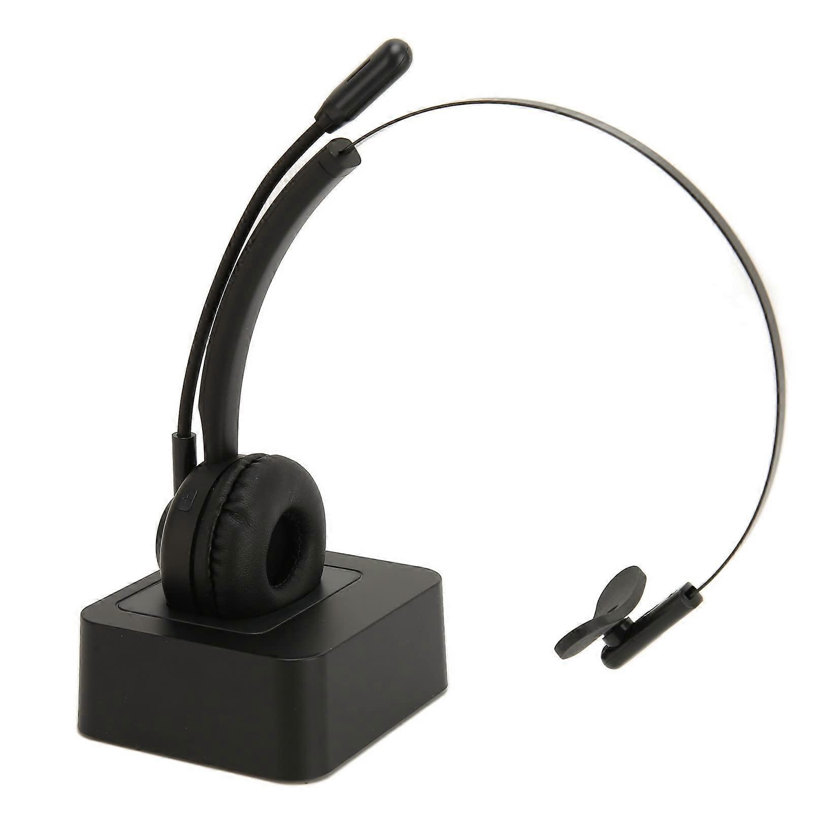 Bluetooth Headset with Noise Reduction Mic, Single Ear Wireless Headset for Office and Laptop