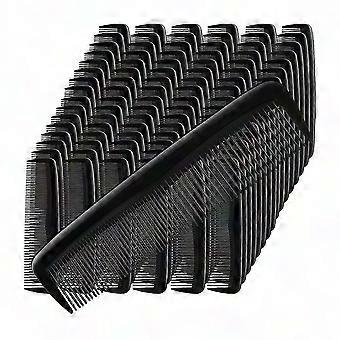 Bulk Black Plastic Hair Combs, 100 Pack - Fine & Wide Tooth, 5 Inch for Travel, Hotel, Salon, Men & Women