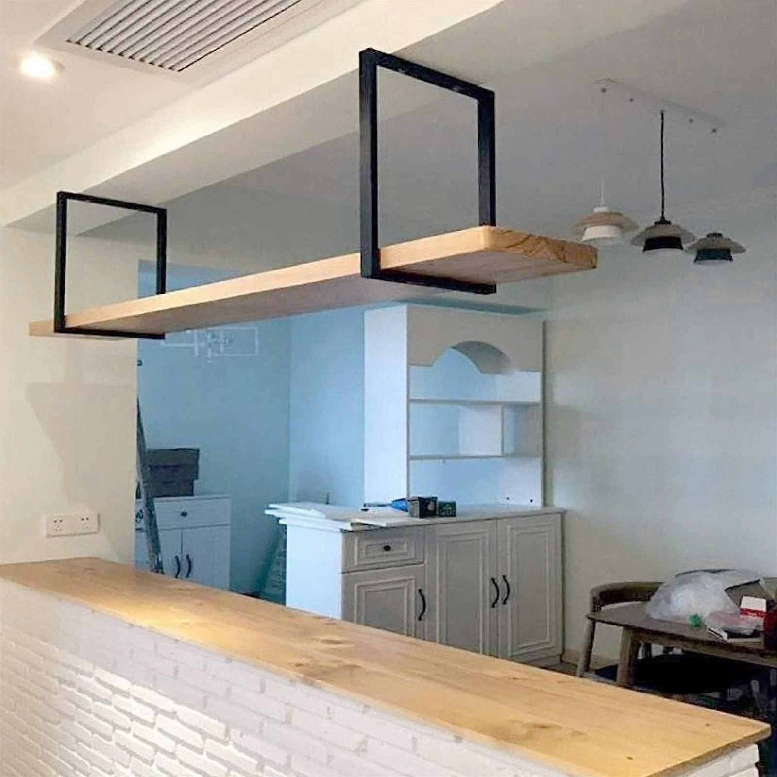 Ceiling Wine Rack with Hanging Glass Holder, SpaceSaving RustResistant Kitchen Bar Display