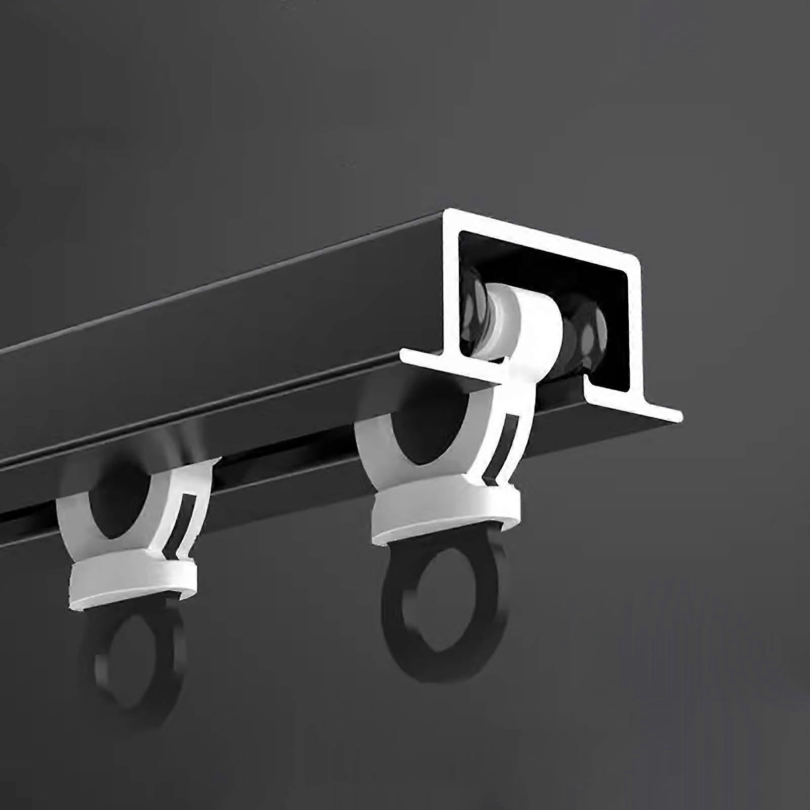 5ft Black Ceiling Curtain Track with Hidden Recessed Rod, Easy Ceiling Mount Room Divider