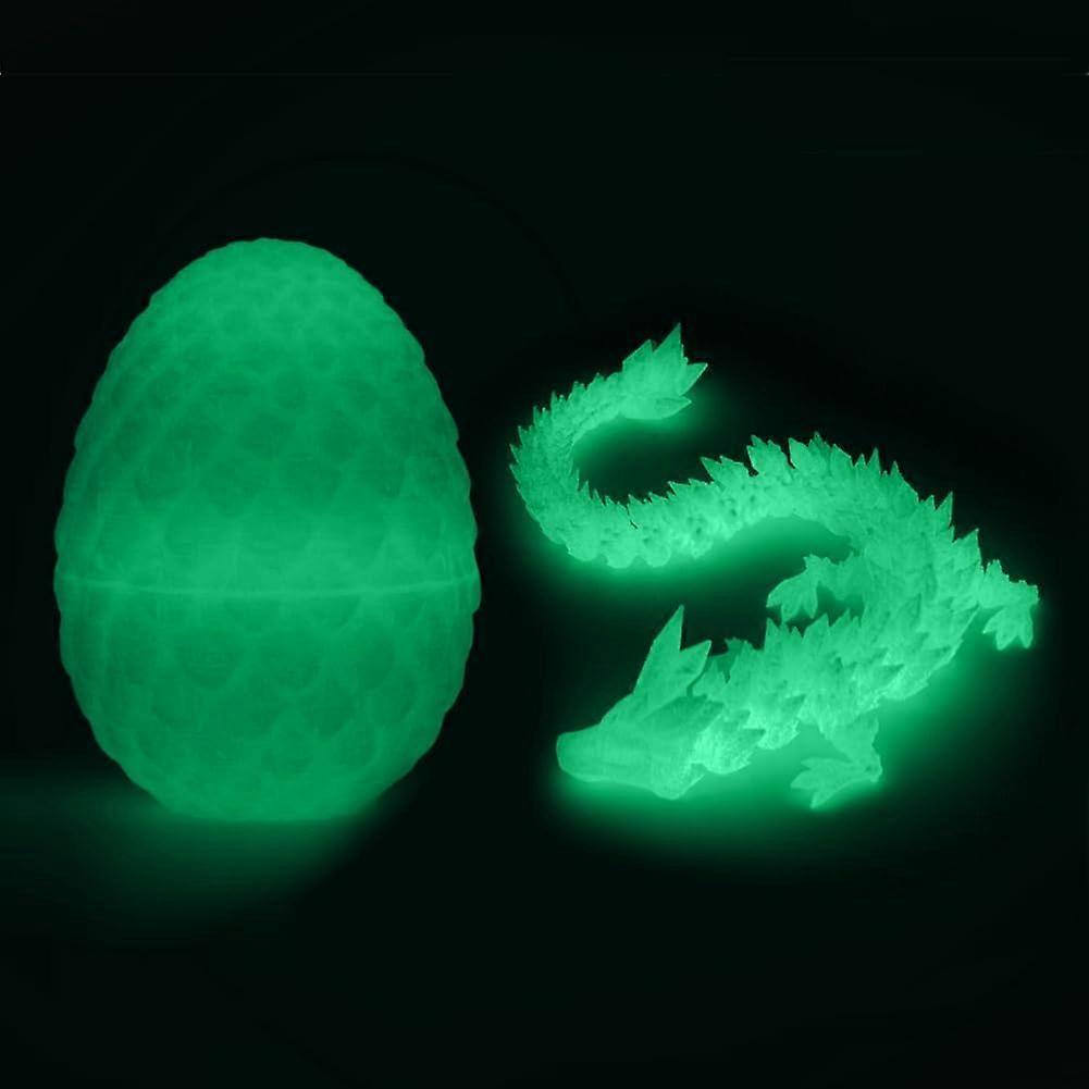 3D Printed Dragon Egg with Articulated Crystal Dragon Toy, Durable PLA, MultiColor Easter Gift