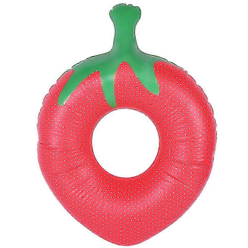 Inflatable Foldable Cute Cartoon Fruit Strawberry Shape Pool Float Beach Swimming Ring