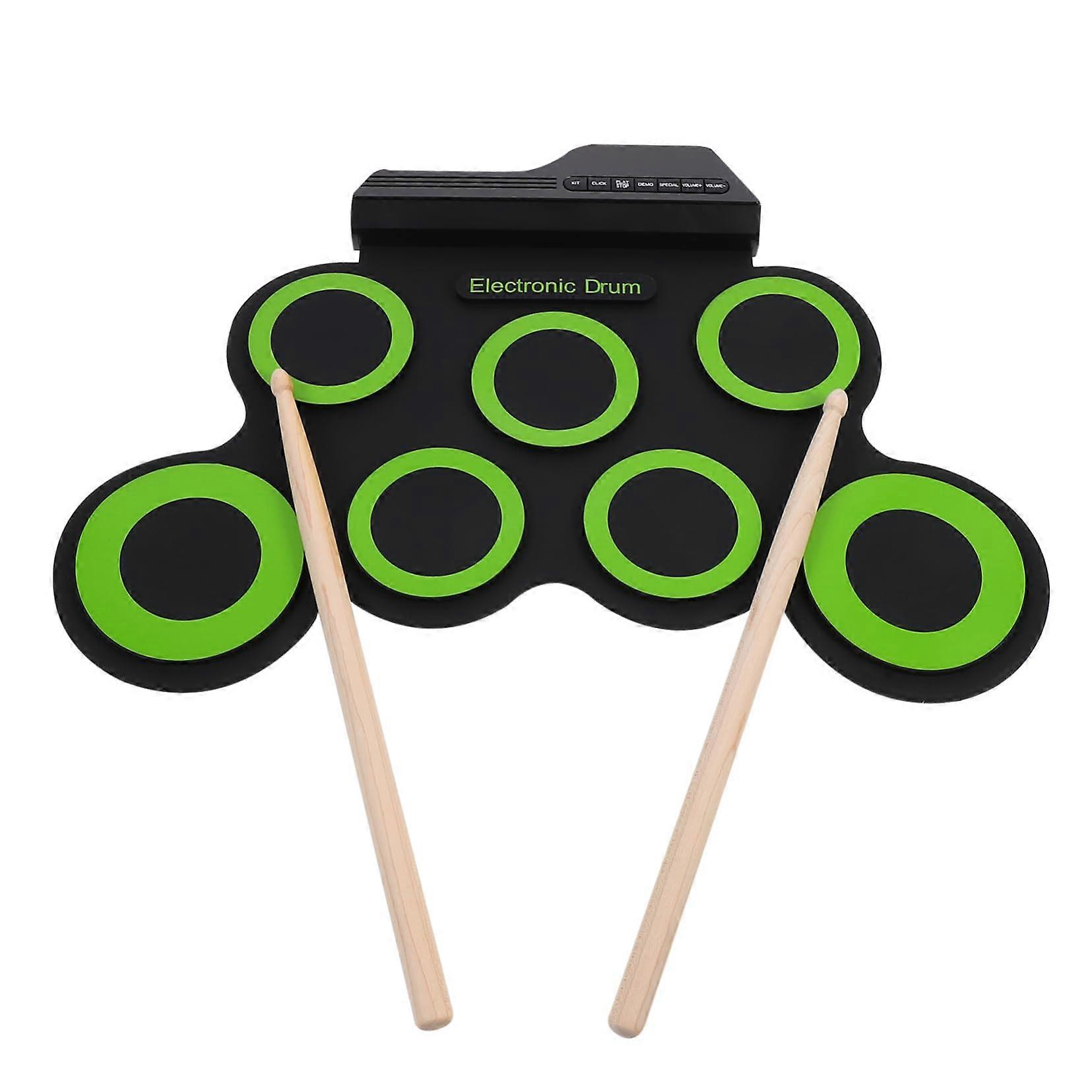 Portable Electronic Drum Kit with Headphones Clear Sound Foldable Design for Beginners