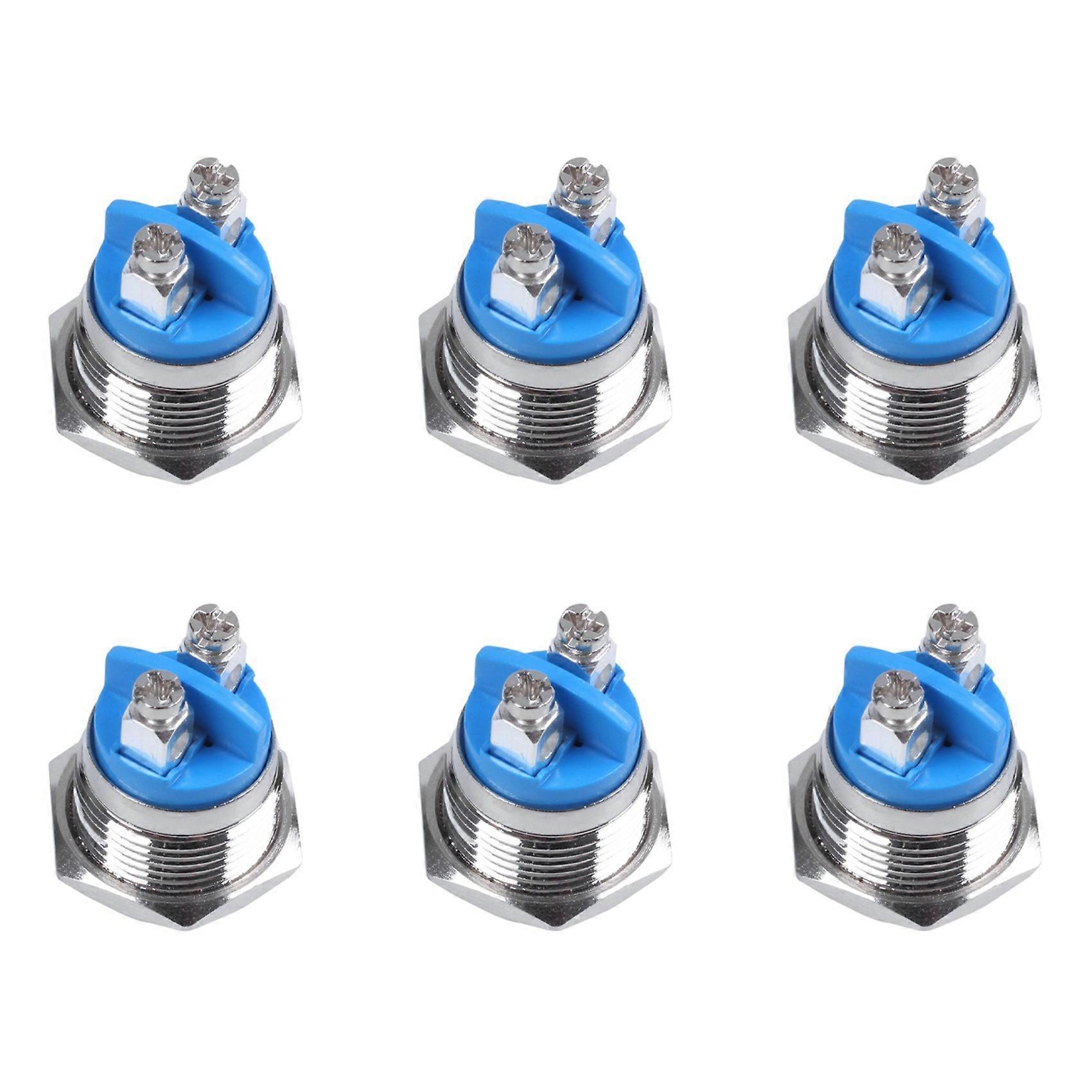 6pcs 16mm High Round High Round Momentary Metal Push Button Switch