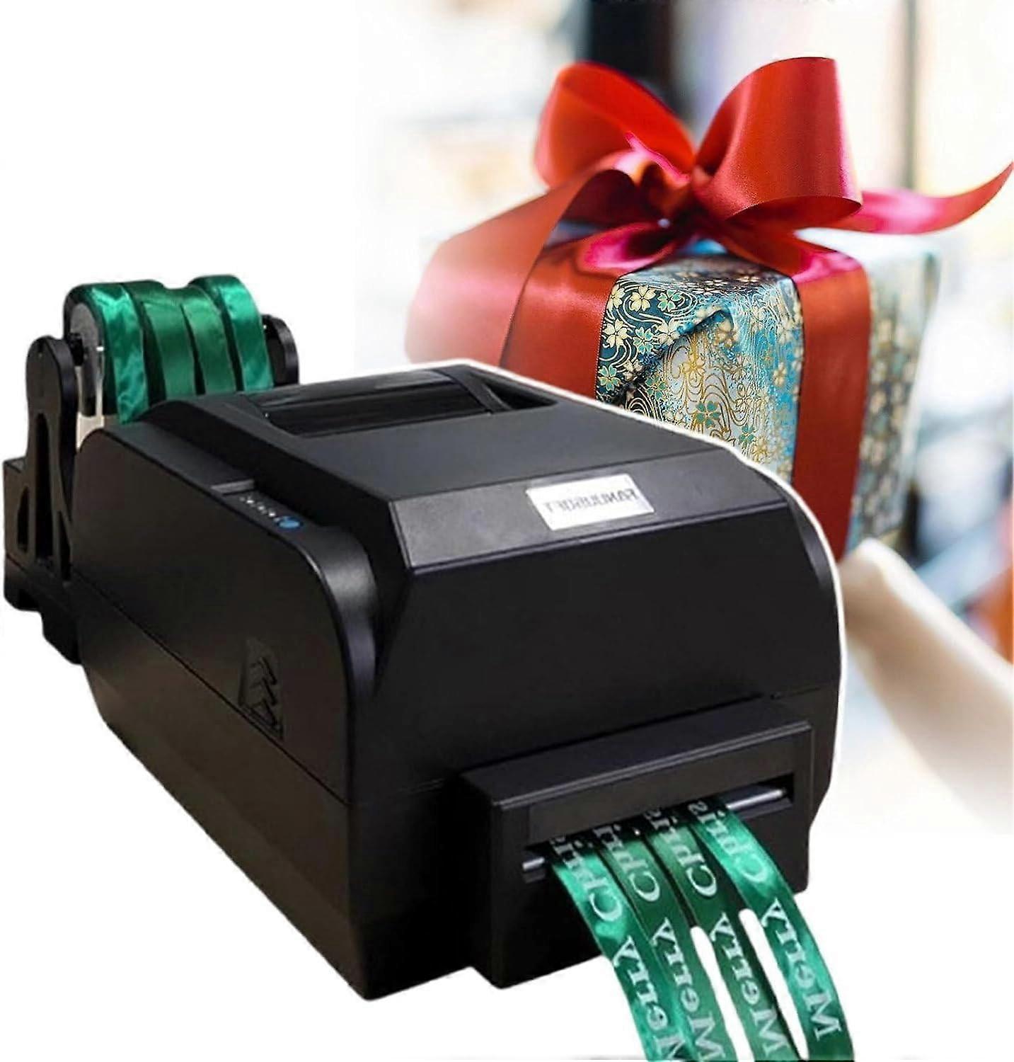 Satin Ribbon Printer with Speed Dual Thermal Modes, Black FourRow USB Label and Barcode Printing