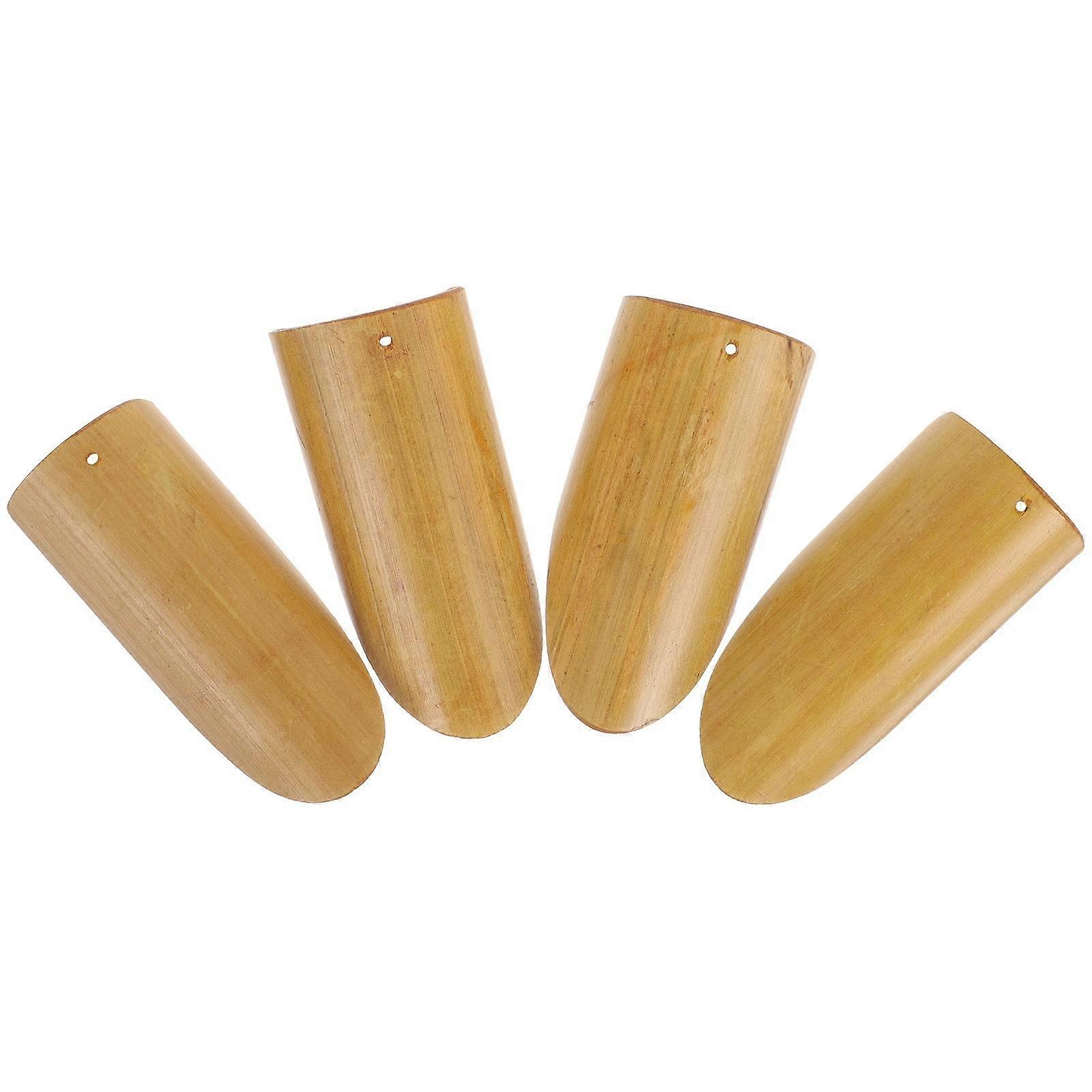 Unique Wind Chimes Bamboo Piece Rectangular Simple Accessory For Craft Enthusiasts 9.00X3.50X1.60cm 4Pack