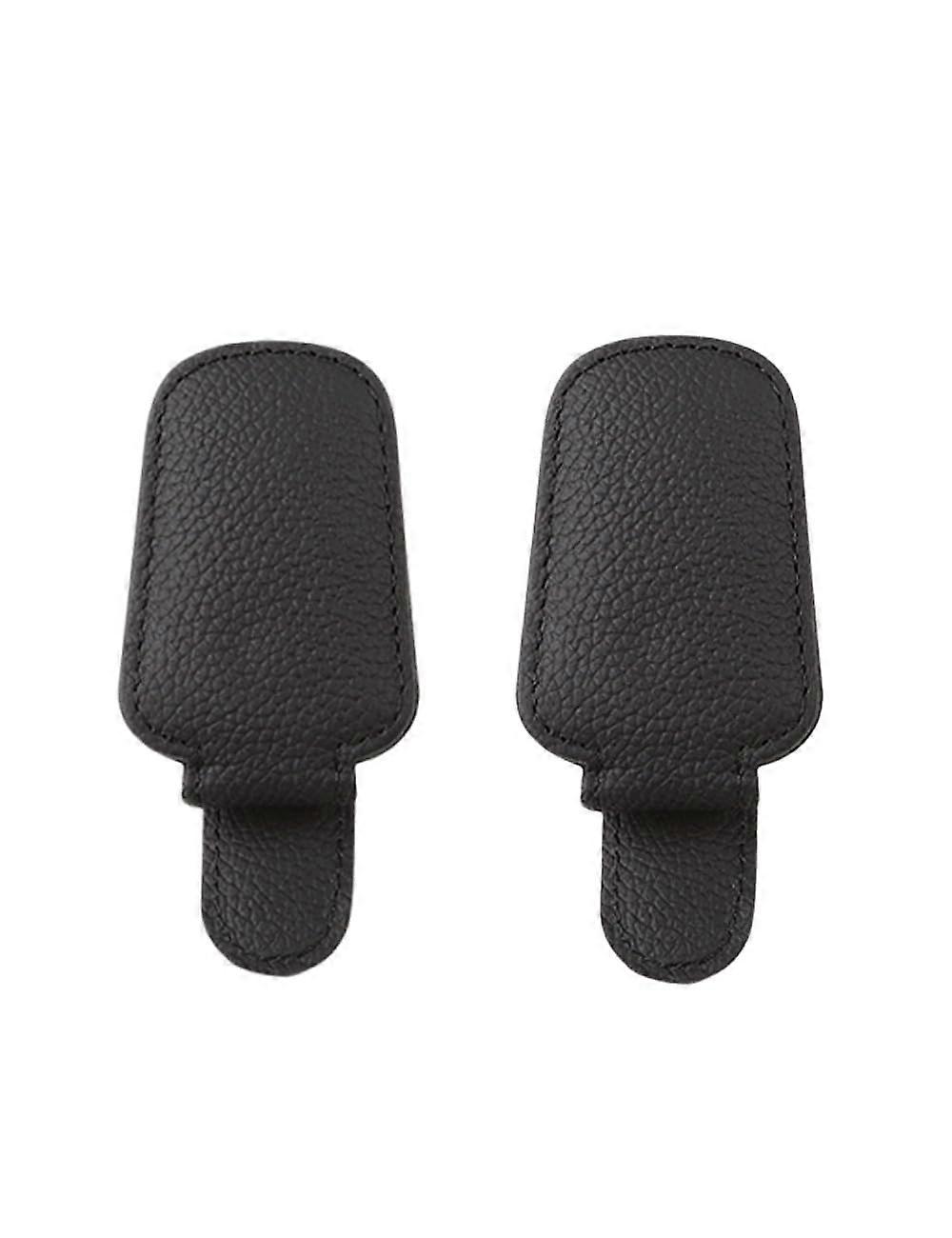 2 Pack Magnetic Leather Car Sunglasses Holder with Scratch Grip for Sun Visor