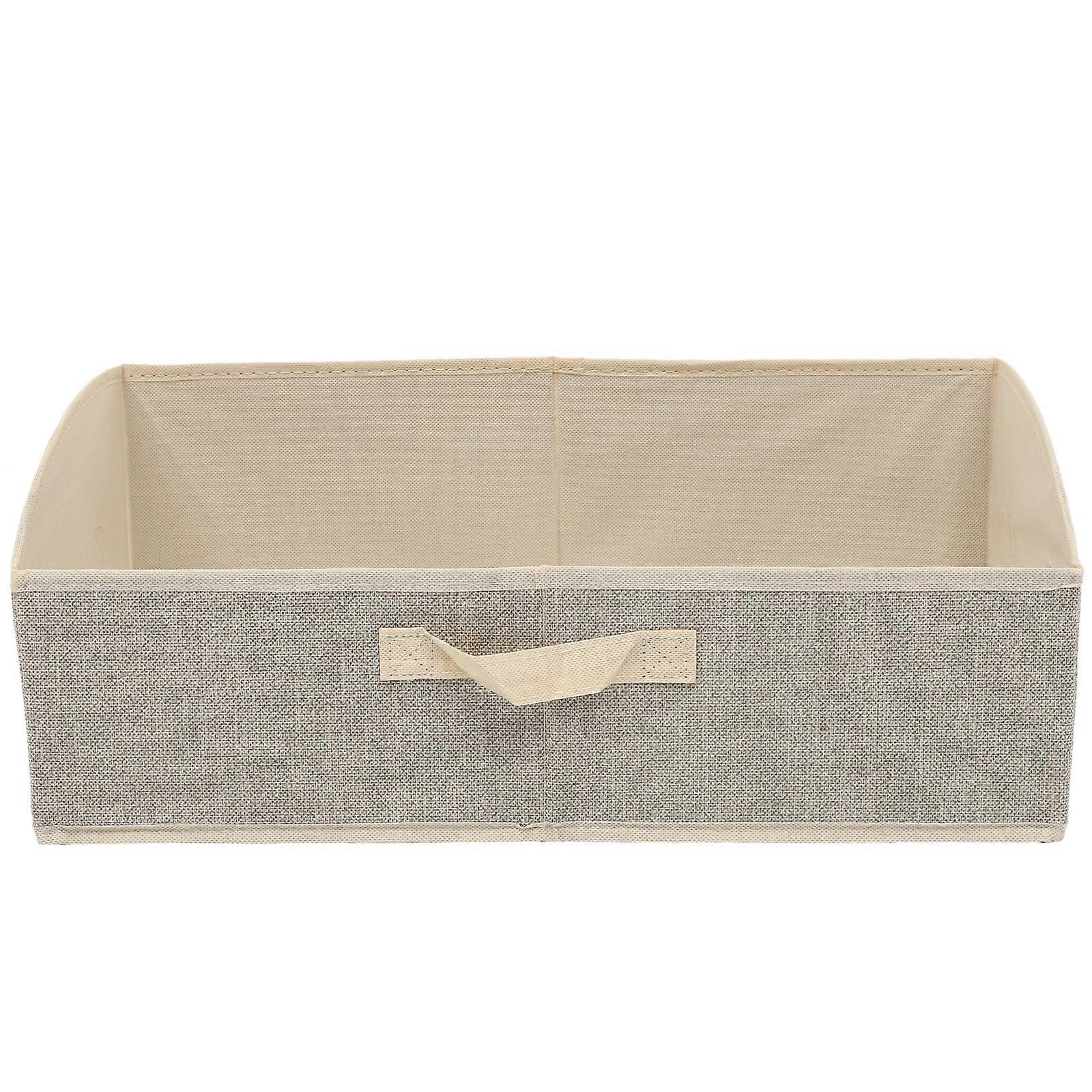 Beige Storage Box Folding Trapezoidal Box for Clothes Storage