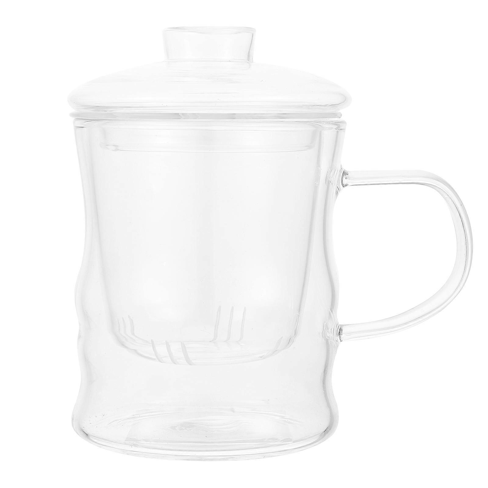 Transparent Glass Tea Cup for Drinking Use 1Set with Infuser Filter