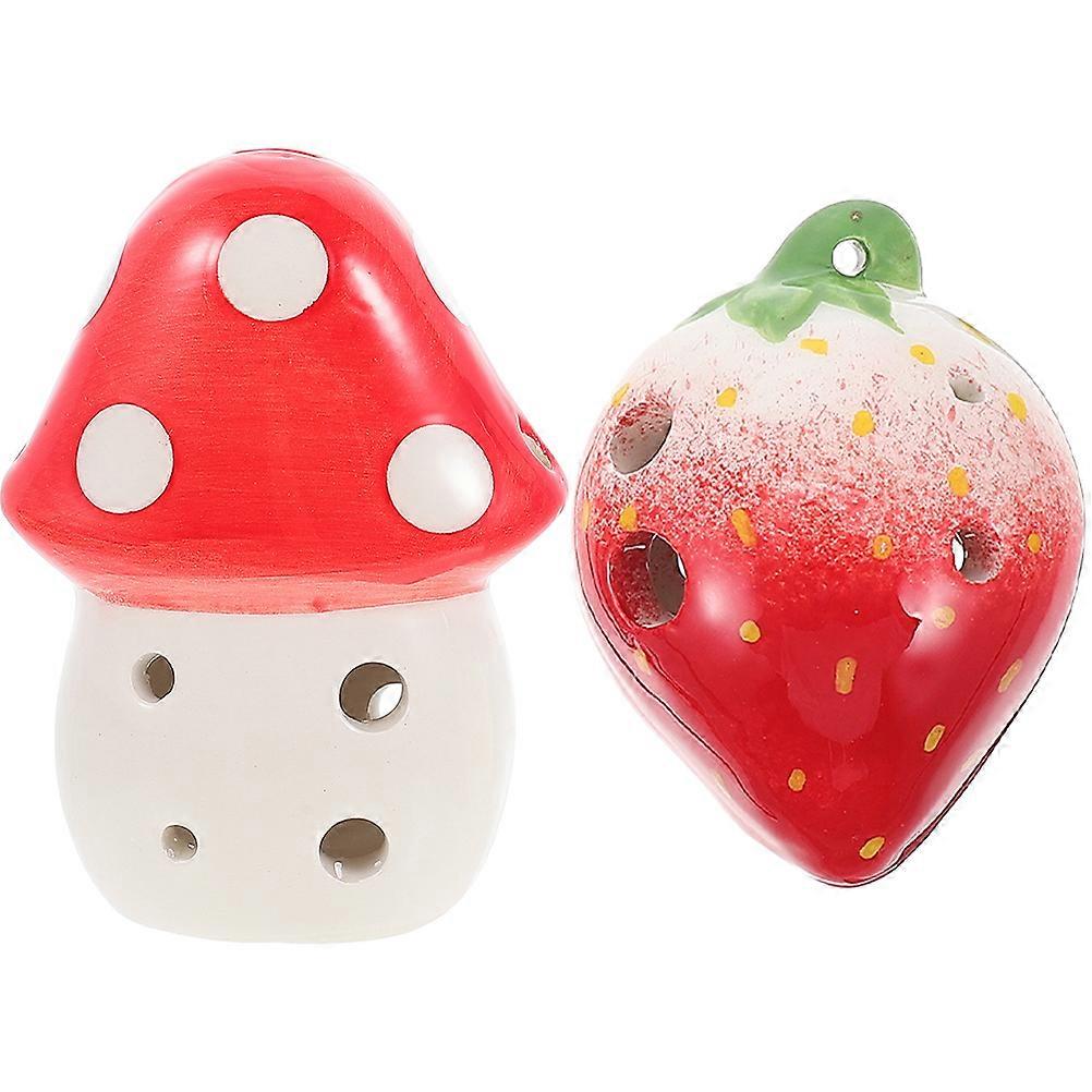 Ocarina for Beginner Ceramic Ocarina for Playing 2Pcs Red Musical Instruments