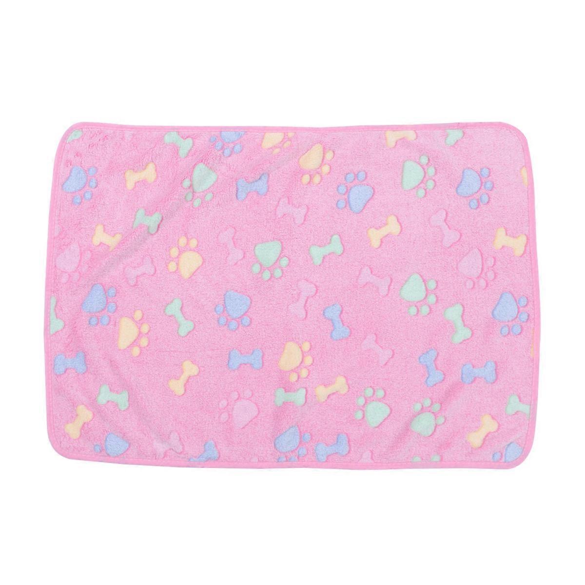 Pet Cushion Small Pink Bone Printed Blanket for 2Pcs Use