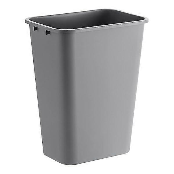 10 Gallon Rectangular Trash Can Gray HeavyDuty Stackable Wastebasket for Office or Commercial Use