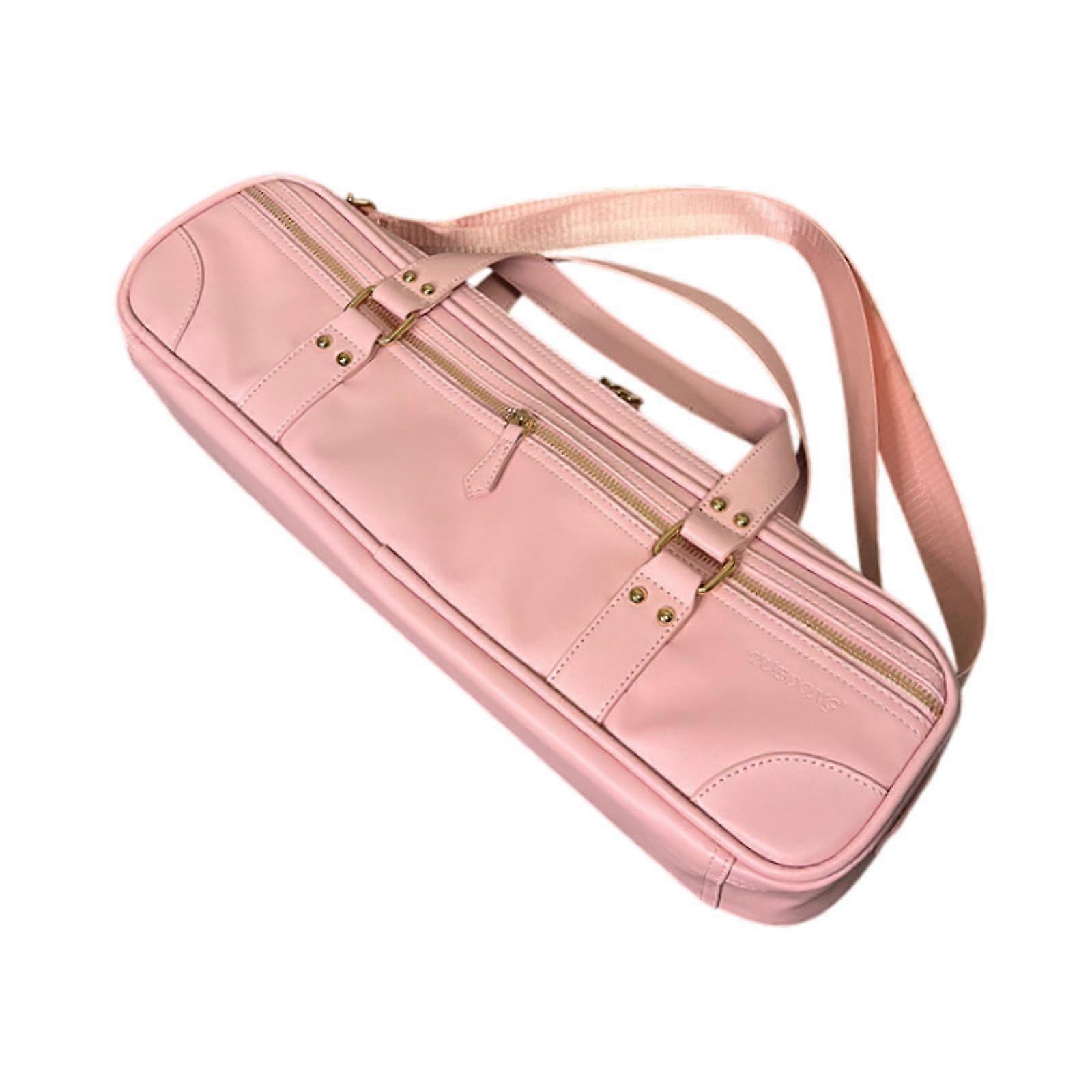 Pink Flute Carrying Case with Adjustable Shoulder Strap Plush Protective Interior and Secure Handle