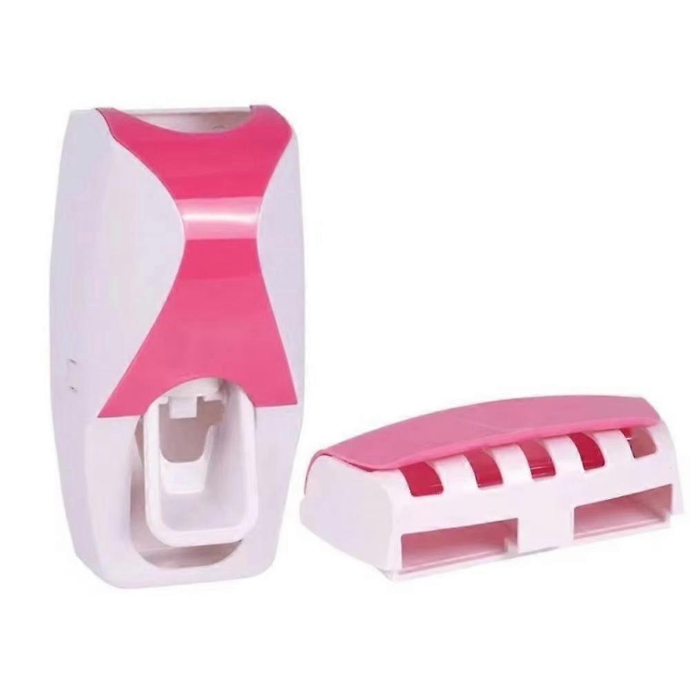 2Pcs/Se Plastic Toothpaste Squeezer Wall Mounted Automatic Toothbrush Storage Rack Space Saving Dustproof Toothpaste Dispenser