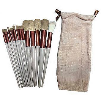 13Pcs Makeup Brush Set Cosmetic Brushes Soft Fiber Foundation Contour Blending Tools with Velvet Pou