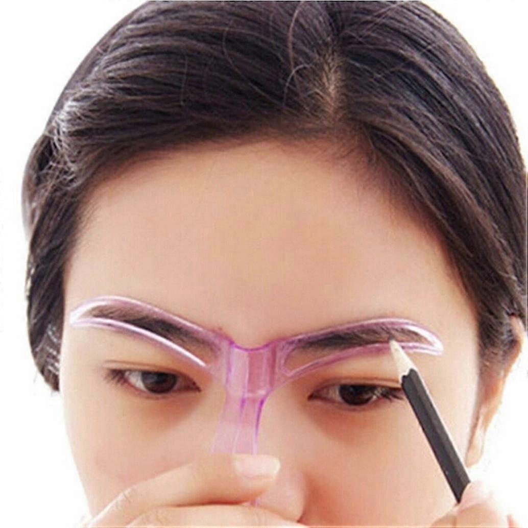 Eyebrow Stencil for Precise Shaping Reusable Flexible Template Tool for Beginners Random Color