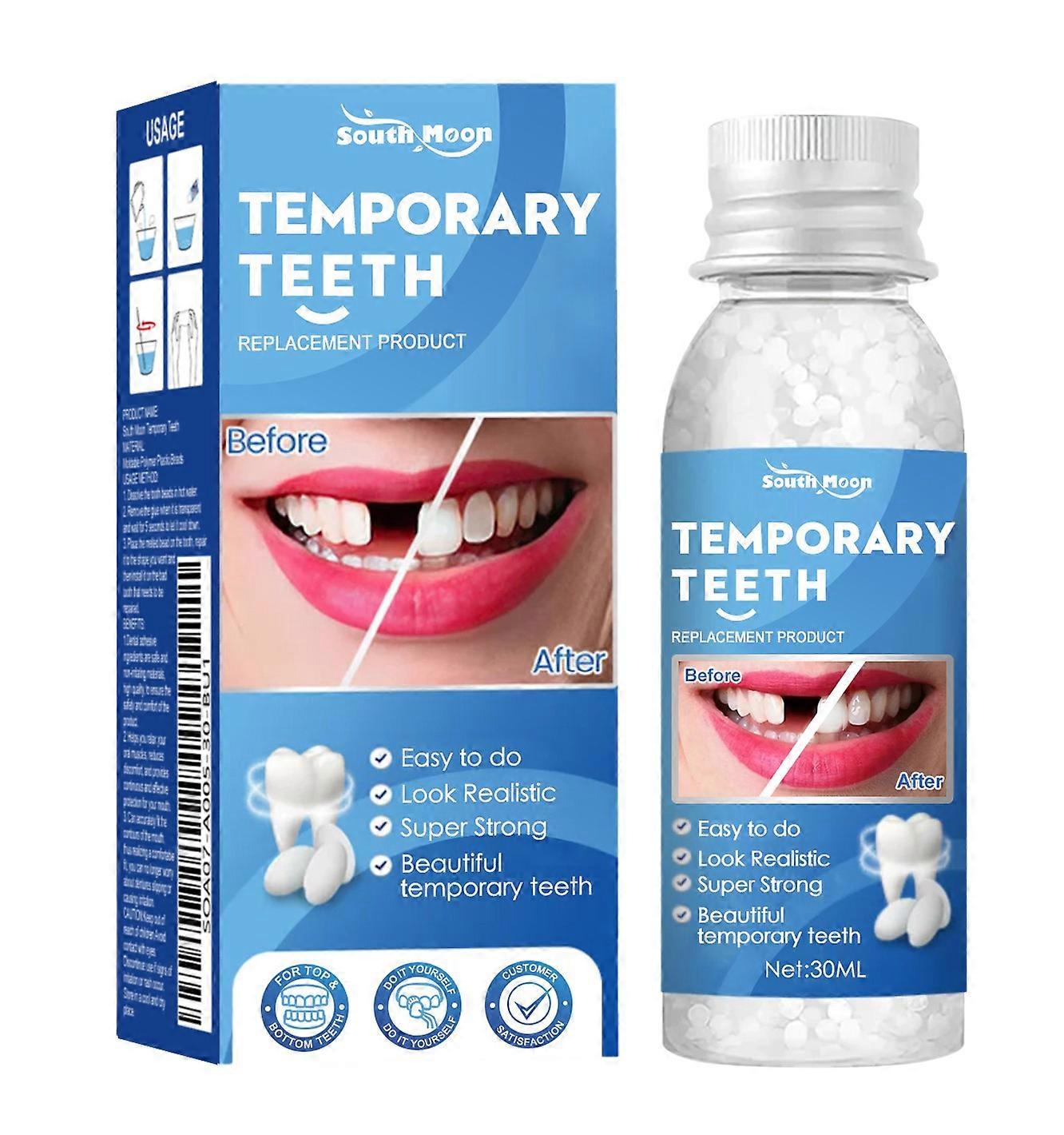1 Set SOUTH MOON 30ml Temporary Teeth Replacement Filling Kit Moldable False Teeth Beads for Missing