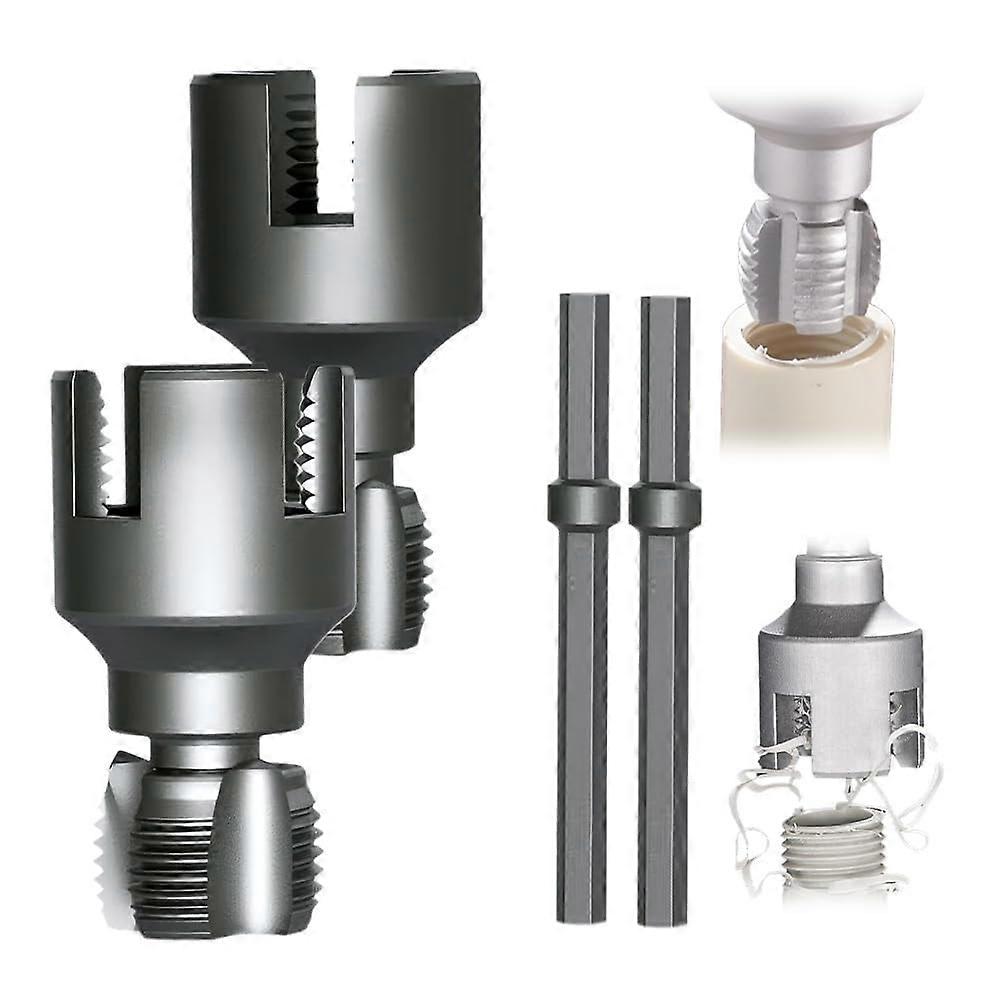 Internal and external pipe threading tools, threading kit