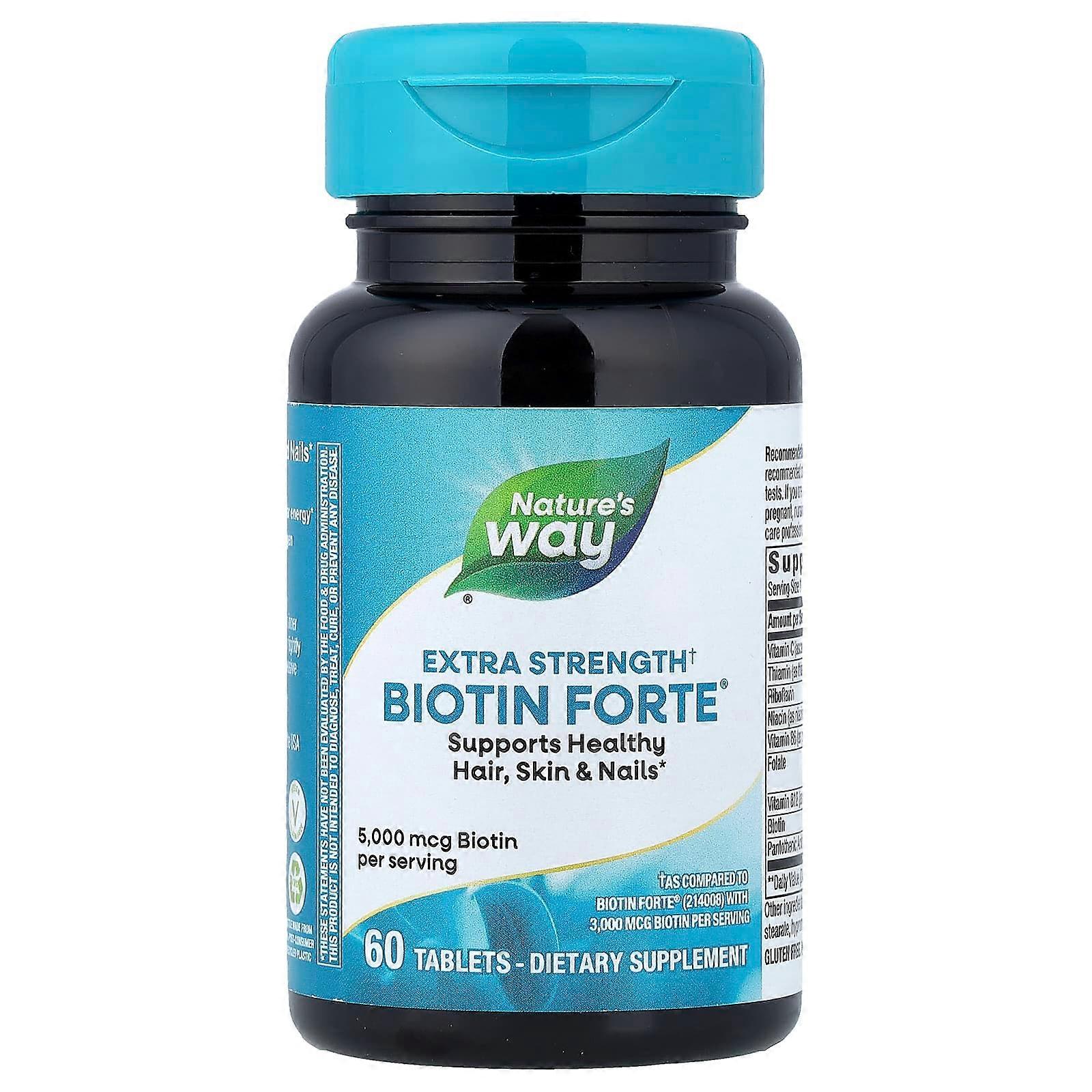 Enzymatic Therapy, Biotin Forte, Extra Strength, 5 mg, 60 Tablets