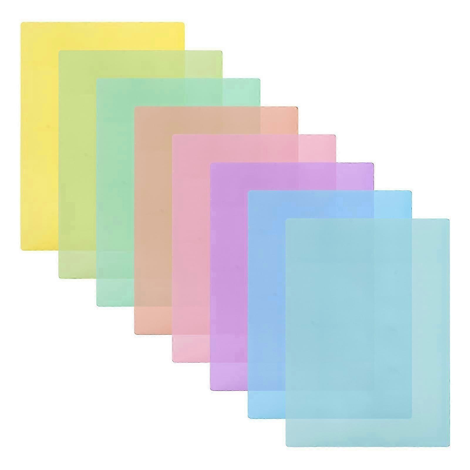 8pcs A4 Dyslexia Overlay Bookmark Colored Sheet Guide Highlight Reading Strips