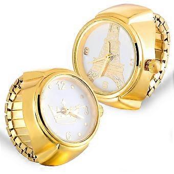 2 Pcs Stylish Personality Clock Rings for Men & Women