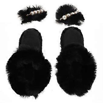 Warmth Shoes Cover for Outdoor Use 1Pair Black Plush Winter Liner