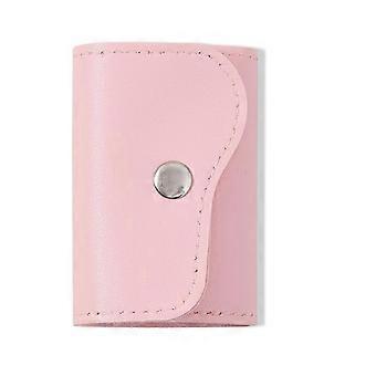 Snap Shut Manicure Tool Organizer With 20 Individual Slots PU Construction Modern Case For Nail Care Essential  Pink