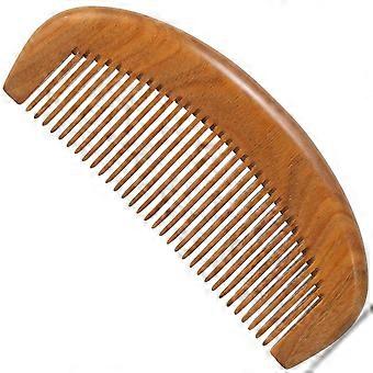 Peigne à barbe en bois pour hommes, peigne en bois à dents fines pour femmes - Bois de santal vert