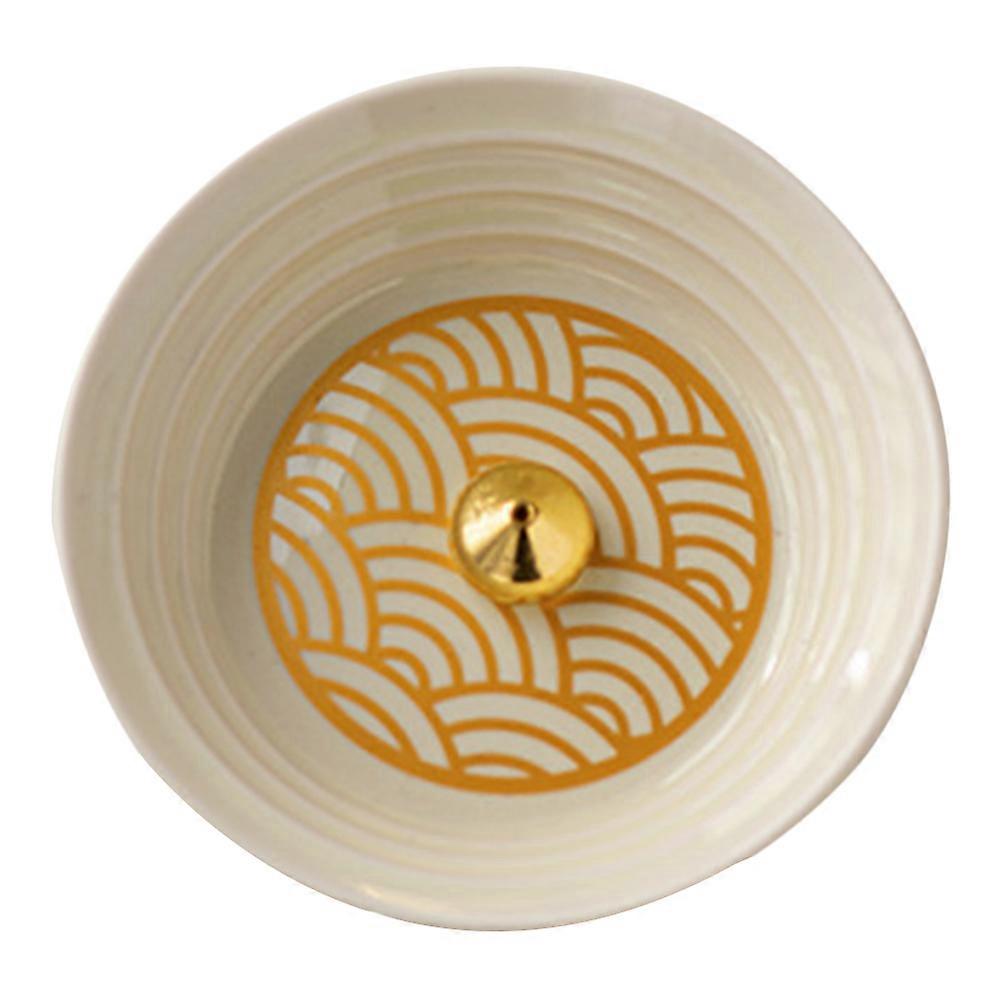 Modern Gold Pattern Incense Stick Holder for Aromatherapy with Ceramic Material
