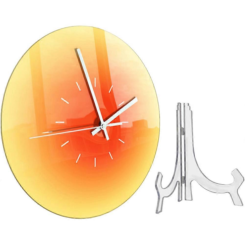 Orange Acrylic Wall Clock Decorative Wall Hanging Clock for Home Use