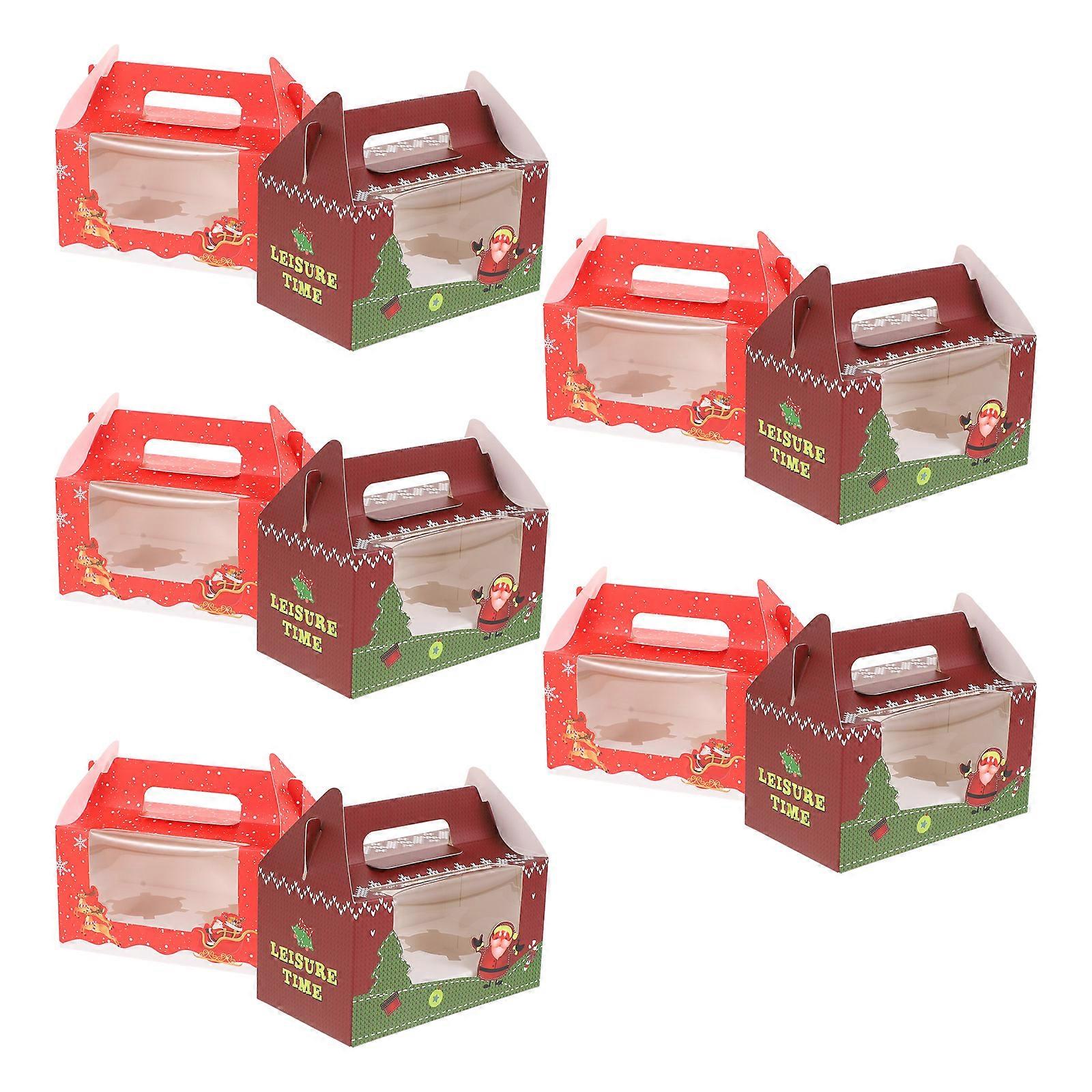 10Pcs Egg Cake Boxes for Dessert Storage Assorted Supplies